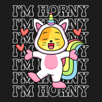 Im Horny Funny Unicorn Pun Horn Kawaii Cat 2 Hoodie & Jogger Set | Artistshot