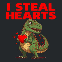 I Steal Hearts Trex Cute Valentines Day Boys Girls Crewneck Sweatshirt | Artistshot