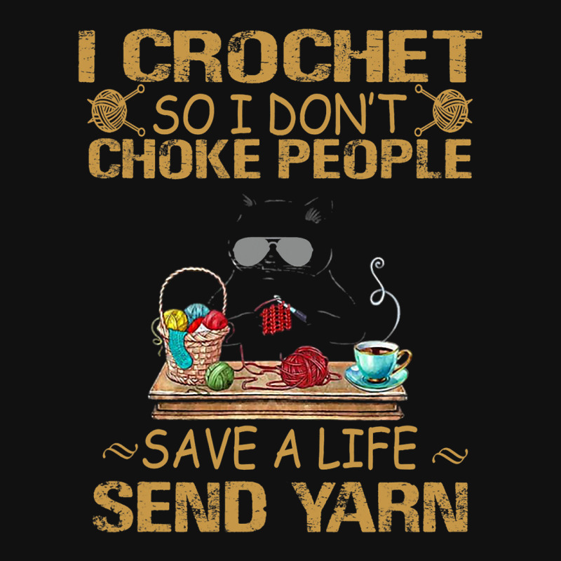 I Crochet So I Dont Choke People Cutie Cat Yarn Co Graphic T-shirt | Artistshot