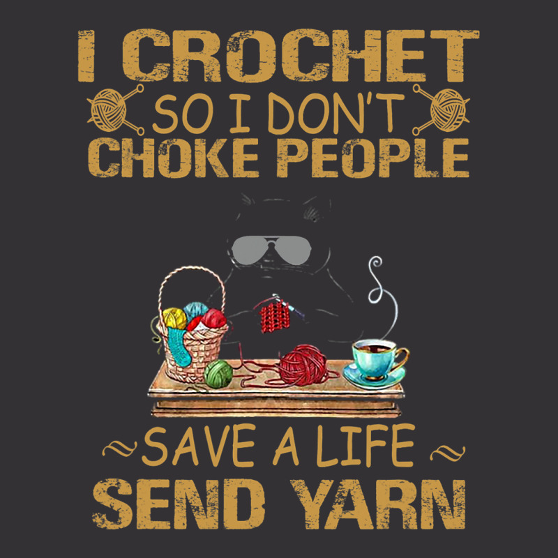 I Crochet So I Dont Choke People Cutie Cat Yarn Co Vintage Short | Artistshot