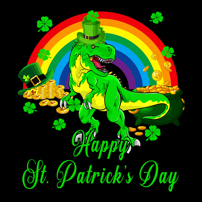 Happy St. Patricks Day Shamrocks Trex With Pot Of  V-Neck Tee by NeirlLowry | Artistshot