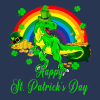 Happy St. Patricks Day Shamrocks Trex With Pot Of  Men Denim Jacket | Artistshot