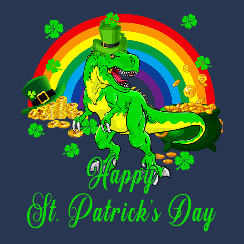 Happy St. Patricks Day Shamrocks Trex With Pot Of  Men Denim Jacket by NeirlLowry | Artistshot