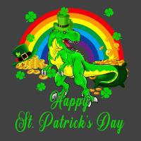 Happy St. Patricks Day Shamrocks Trex With Pot Of  Vintage T-shirt | Artistshot