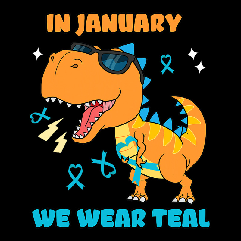 In January We Wear Teal Cervical Cancer Awareness Long Sleeve Shirts | Artistshot