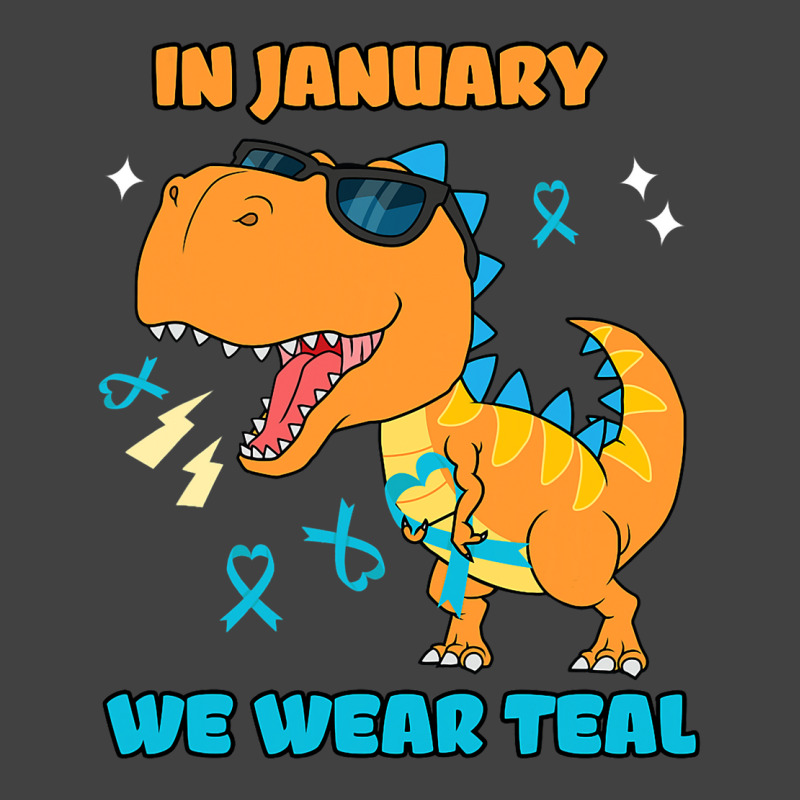 In January We Wear Teal Cervical Cancer Awareness Vintage T-shirt | Artistshot