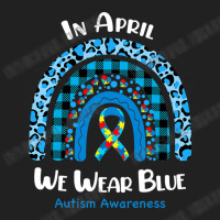 In April We Wear Blue Rainbow Puzzle Autism Awareness Basic T-shirt | Artistshot