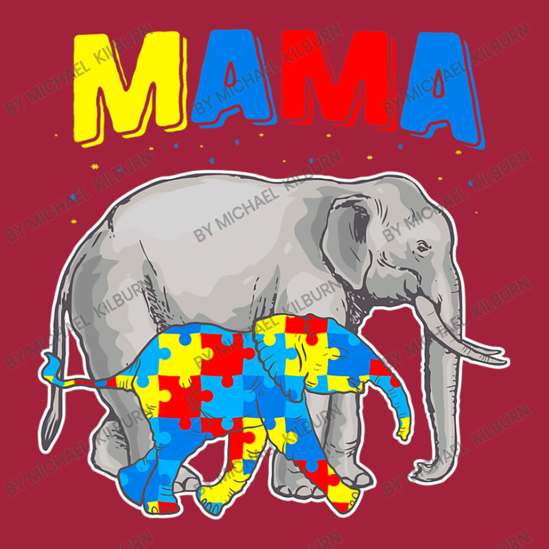 Mama Elephant Autism Awareness Basic T-shirt by Michael	Kilburn | Artistshot