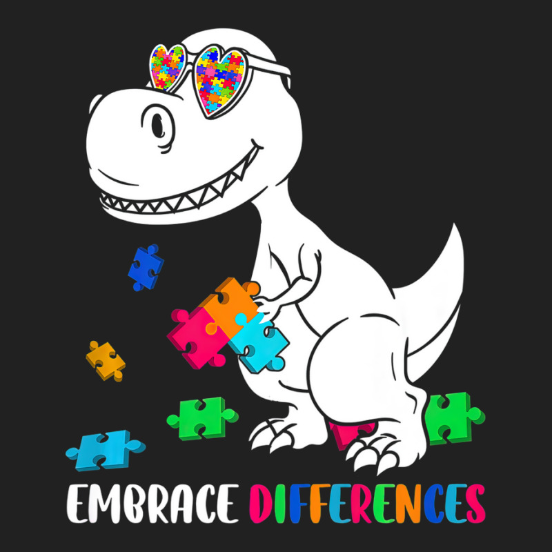 Dinosaur Puzzle Piece Autism Awareness Basic T-shirt | Artistshot