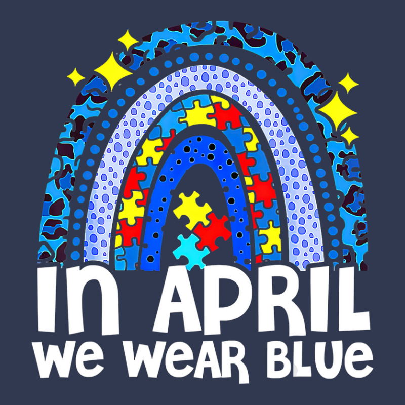 In April We Wear Blue Autism Awareness Rainbow Puzzle Love Basic T-shirt | Artistshot