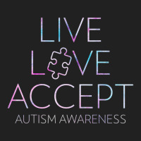 Live Love Accept Autism Awareness Basic T-shirt | Artistshot