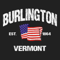 Burlington Vermont Vt Usa Stars & Stripes Vintage Style Premium Basic T-shirt | Artistshot