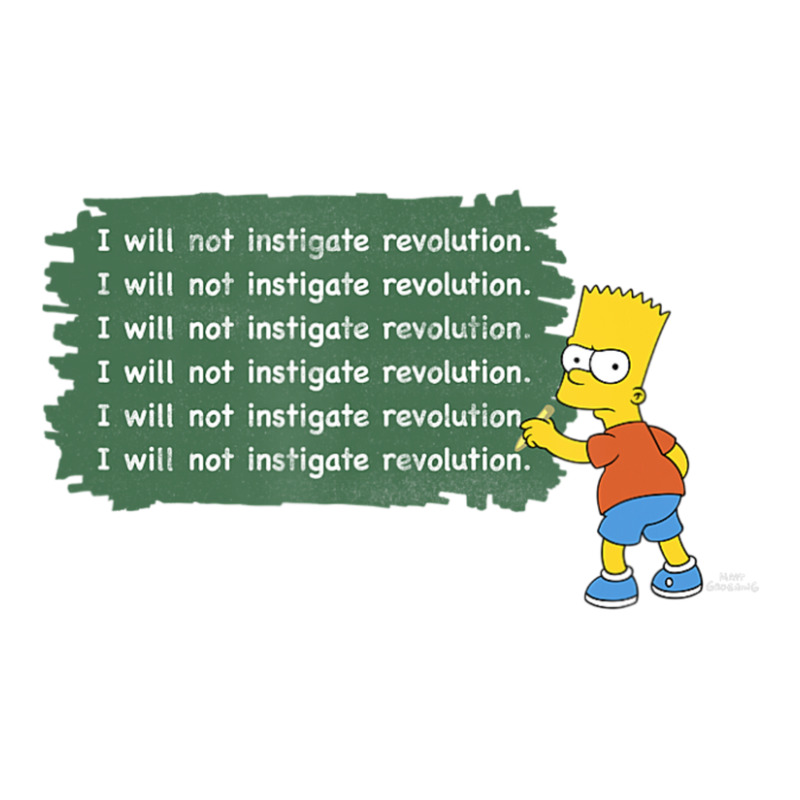 The Simpsons Bart I Will Not Instigate Revolution Raglan Crop Top by cm-arts | Artistshot