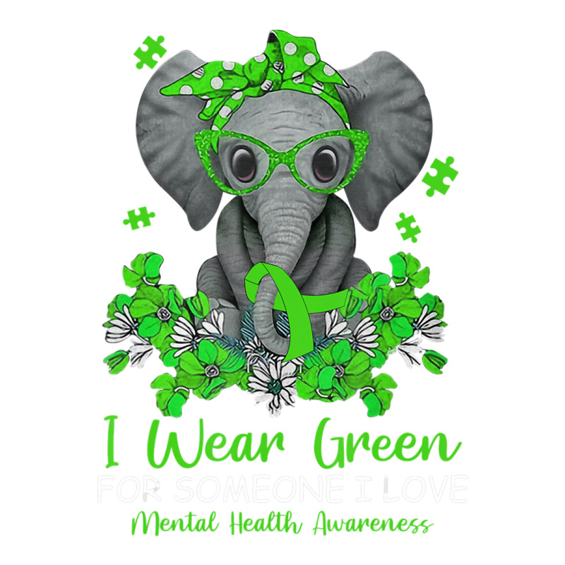 I Wear Green Tal Health Awareness Ribbon Elephant Raglan Crop Top by Kenlofu52 | Artistshot