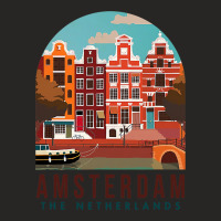 Amsterdam The Netherlands Travel Poster Amsterdam  Ladies Fitted T-shirt | Artistshot