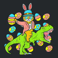 Cat Easter Bunny Riding Dino Trex Egg Hunt Dinosau Crewneck Sweatshirt | Artistshot