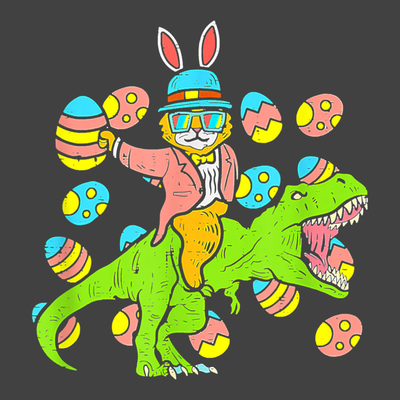 Cat Easter Bunny Riding Dino Trex Egg Hunt Dinosau Vintage T-shirt | Artistshot