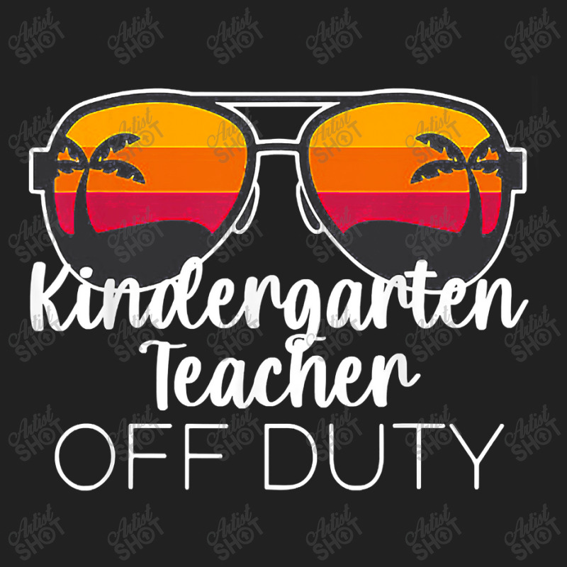 Kindergarten Teacher Off Duty Sunglasses Beach Sunset Basic T-shirt | Artistshot