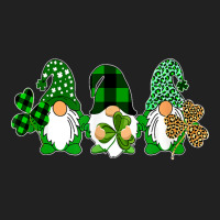 Three Gnomes Holding Shamrock Leopard Plaid St Patrick's Day T Shirt Basic T-shirt | Artistshot