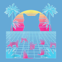 Vaporwave Cats Palm Trees Aesthetic Japanese Kawaii T Shirt Basic T-shirt | Artistshot