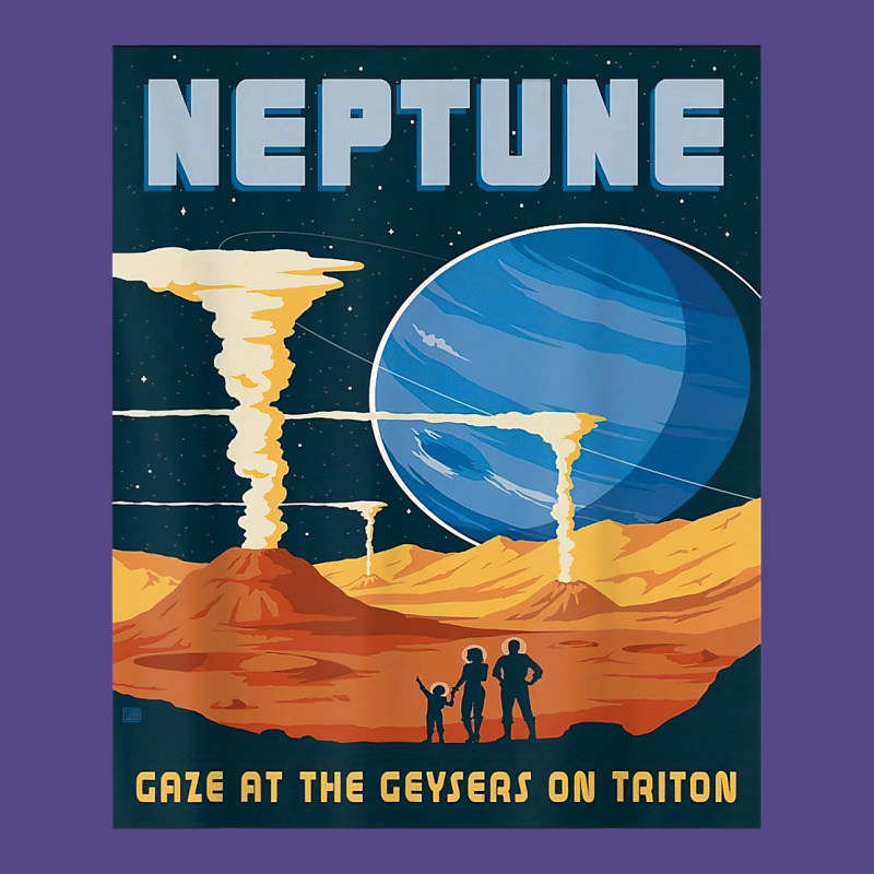 Retro Neptune Gaze At The Geysers On Triton Space Tourism T Shirt Basic T-shirt by puawhla | Artistshot