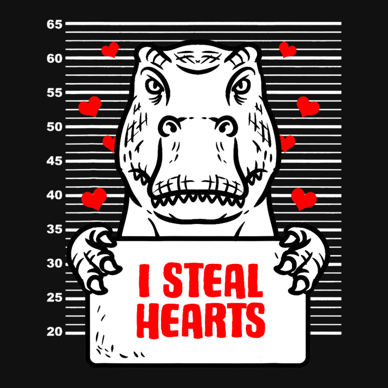 Dinosaur Valentines Day Kids I Steal Hearts Trex Shield S Patch | Artistshot