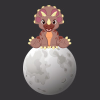 Cute Baby Triceratops Dinosaur Sitting On Moon Vintage Short | Artistshot