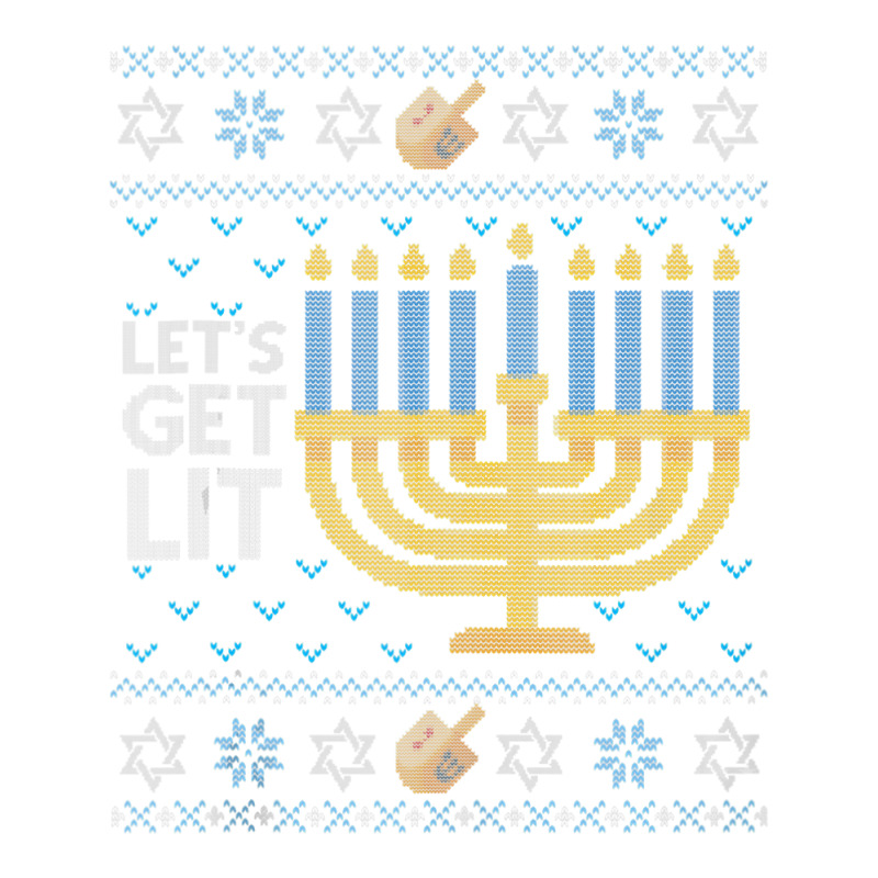 Funny Hanukkah Ugly Sweater Jewish Gift Lets Get Lit Menorah Raglan Crop Top by WZ90 | Artistshot