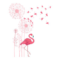 Flower Dandelion Exotic Animal Tropical Bird Pink Flamingo T Shirt Raglan Crop Top | Artistshot