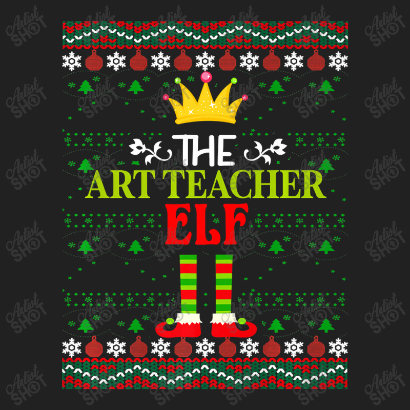 The Art Teacher Elf Ugly Matching Christmas Premium T Shirt Basic T-shirt by Saiful_Siddique | Artistshot