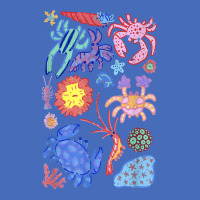 Colorful Crabs Shrimp Anemone Reef Aquarium Coral Painting T Shirt Basic T-shirt | Artistshot