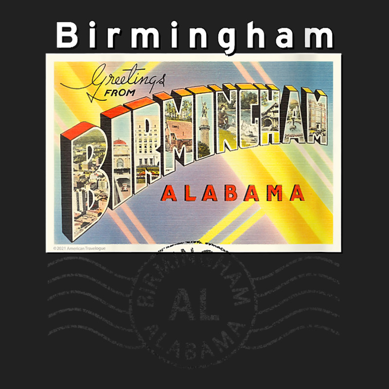 Womens Birmingham Alabama Al Large Letter Postcard Postmarked V Neck T Basic Youth T-shirt by survisgn | Artistshot