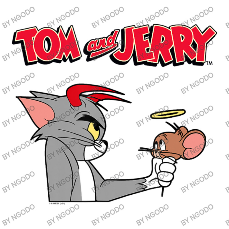 Tom And Jerry Devil And Angel Humor Poster Raglan Crop Top by ngodo | Artistshot