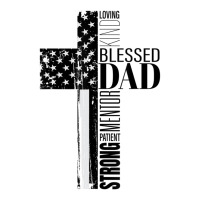 Mens Cool Christian Blessed Dad Cross American Flag Fathers Day Raglan Crop Top | Artistshot