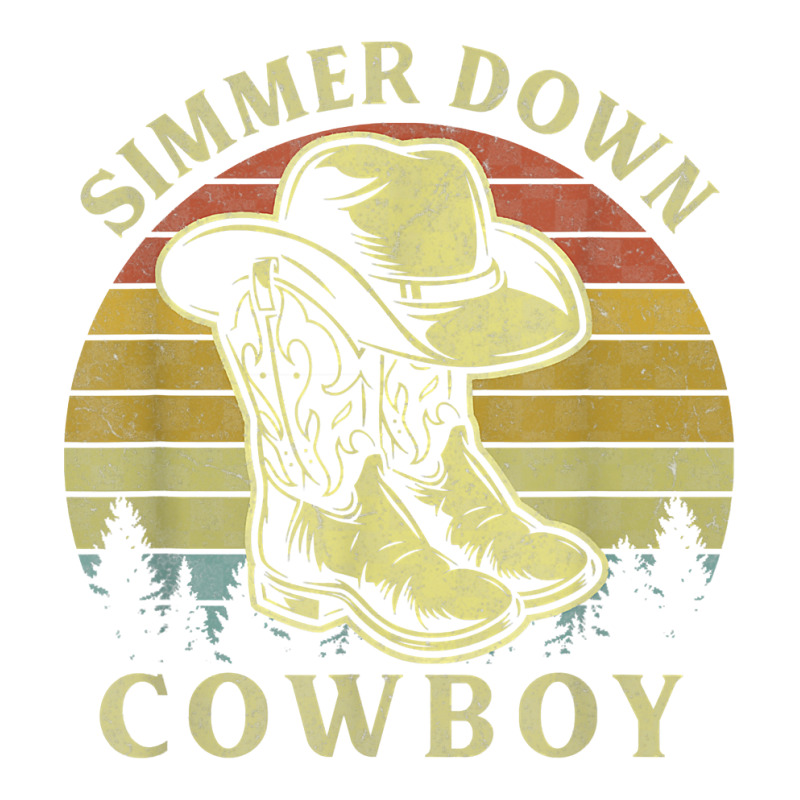 Simmer Down Cowboy Vintage Cowboy Hat Country Music T Shirt Raglan Crop Top | Artistshot