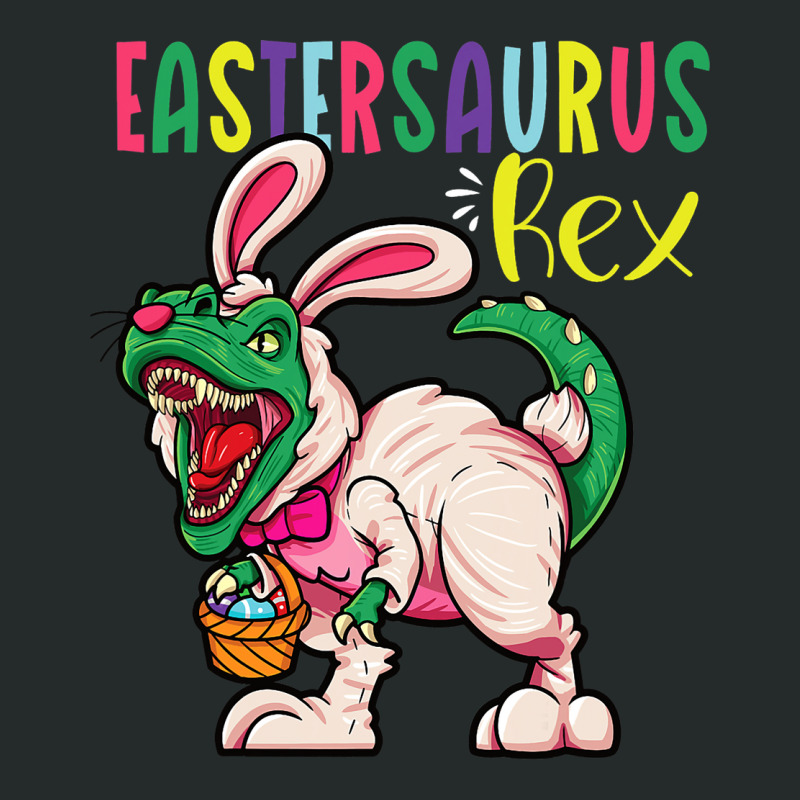 Eastersaurus Rex Dinosaur Easter Ears Easter Eggs Women's Triblend Scoop T-shirt | Artistshot