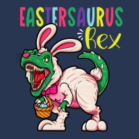 Eastersaurus Rex Dinosaur Easter Ears Easter Eggs Ladies Denim Jacket | Artistshot