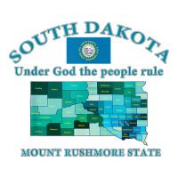 Colorful South Dakota County Map, Flag, Motto, Nickname T Shirt Raglan Crop Top | Artistshot