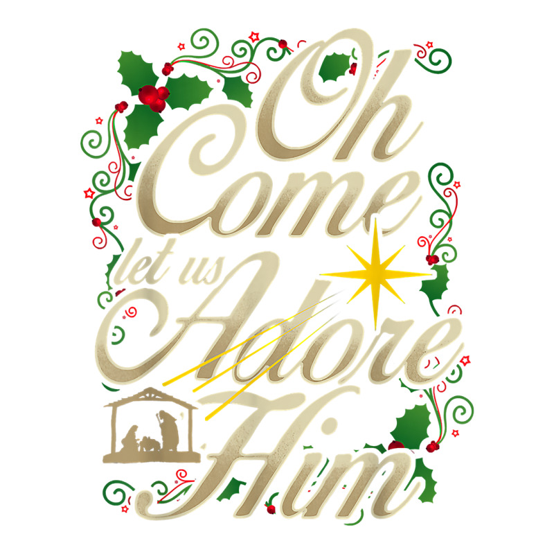 Oh Come Let Us Adore Him Nativity Christmas Religious Jesus T Shirt Raglan Crop Top by cm-arts | Artistshot