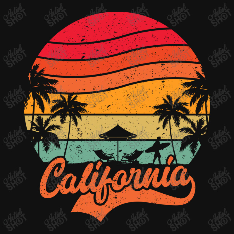 California Surfing Paradise, Summer Vacation Palm Graphic T-shirt by T-shirts+ | Artistshot