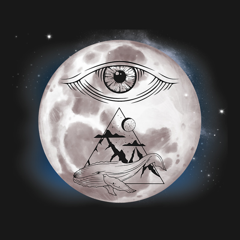 Celestial Eye Mystical Pyramid Whale Esoteric Moon Flannel Shirt | Artistshot