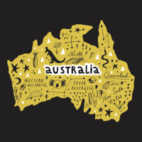 Australia Wales South West Country Map Kangaroo Is T-shirt | Artistshot