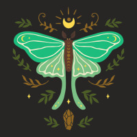 Celestial Luna Moth Boho Butterfly Moon Botanical  Ladies Fitted T-shirt | Artistshot