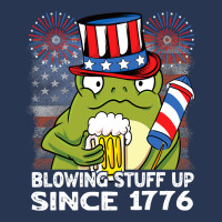 Blowing Stuff Up Since 1776 Funny 4th Of July Frog Ladies Denim Jacket | Artistshot