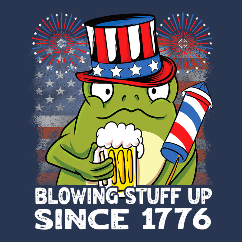 Blowing Stuff Up Since 1776 Funny 4th Of July Frog Ladies Denim Jacket by BasiCali | Artistshot