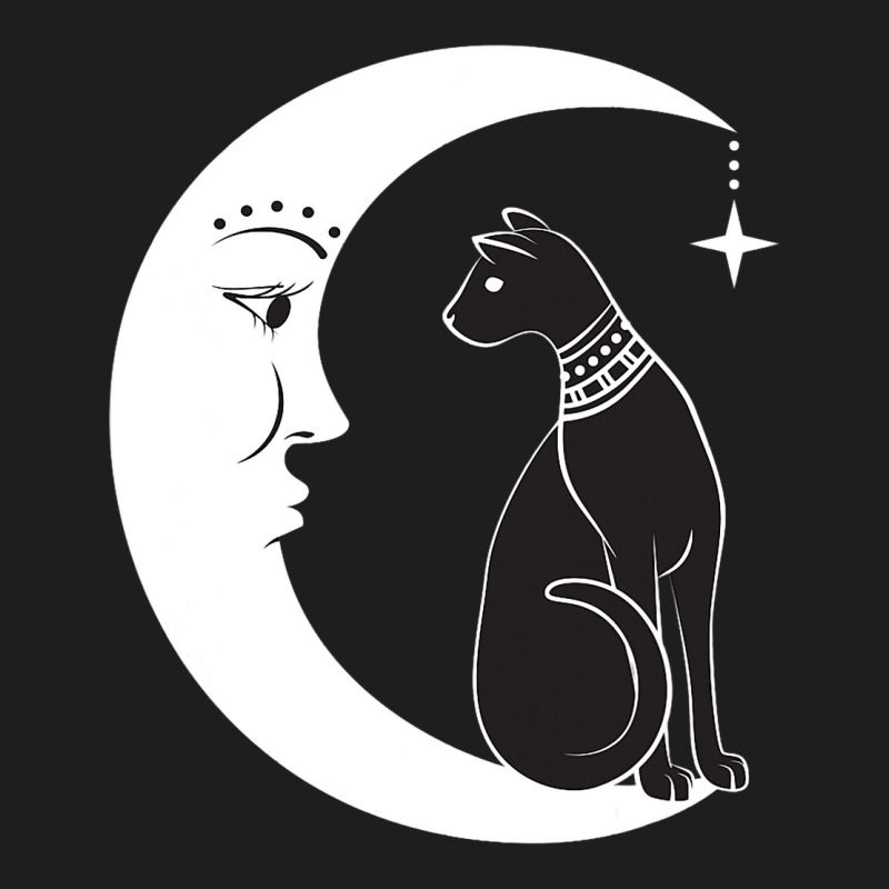 Celestial Mystical Black Cat Familiar Pagan Witchc Classic T-shirt by BasiCali | Artistshot