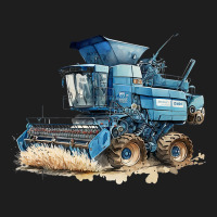 Blue Combine Harvester Farm Tractor Farmer Agricul Classic T-shirt | Artistshot