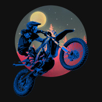 Blue Dirt Bike Rider Motorbike Racer Retro Sunset  Graphic T-shirt | Artistshot