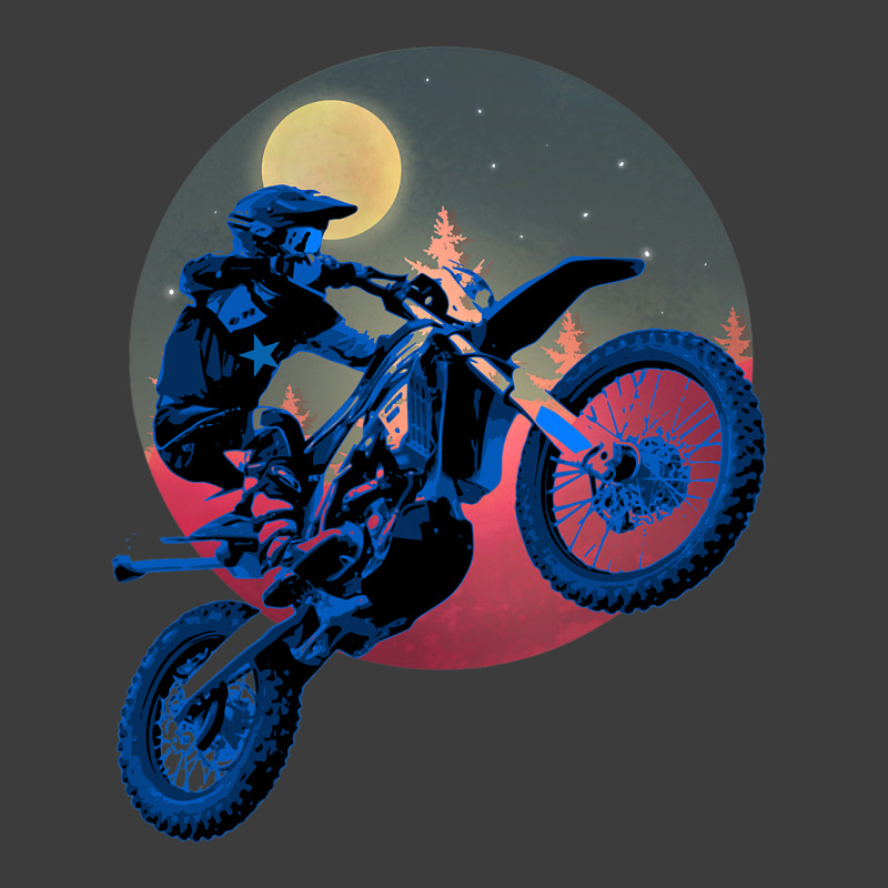 Blue Dirt Bike Rider Motorbike Racer Retro Sunset  Men's Polo Shirt | Artistshot