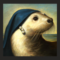 A Sea Otter With A Pearl Earring Vermeer Funny Art Ladies Fitted T-shirt | Artistshot